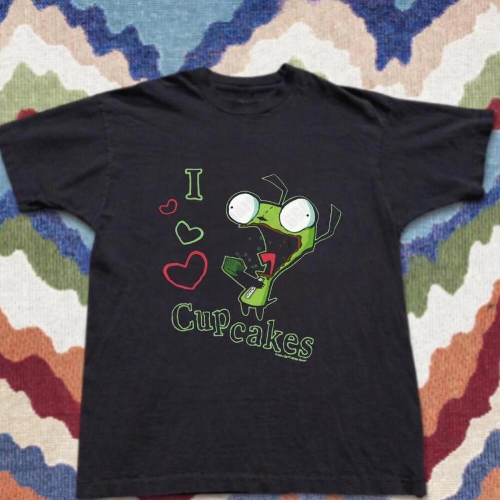 Gildan Women Black T-Shirt, Cupcake Tee, Gildan